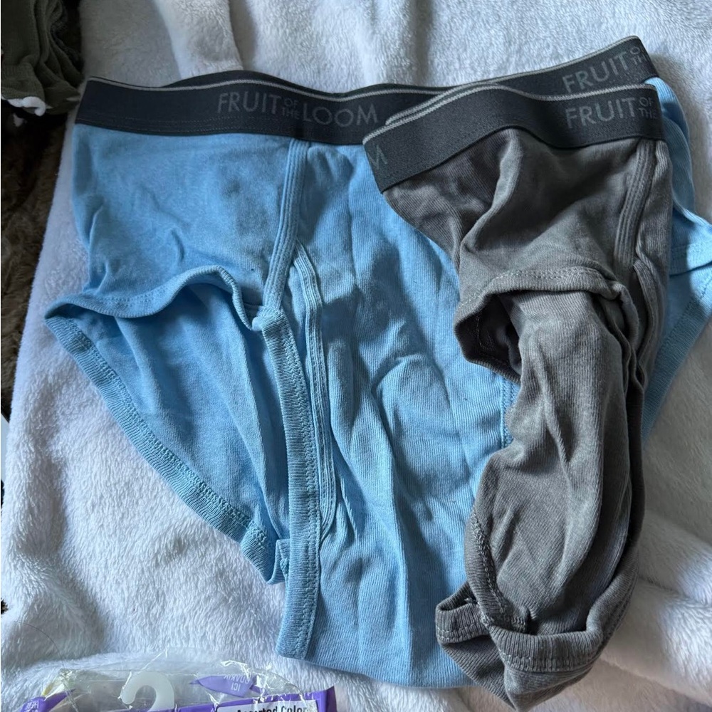 Fruit of the Loom Light Blue & Gray Men's Briefs - Pack Style